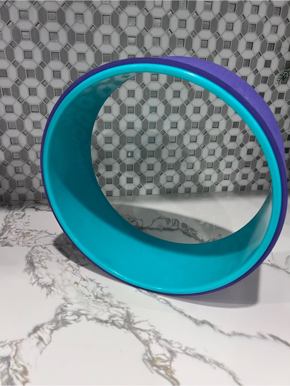 Yoga Wheel Purple 12.6" x 5" Foam Back Roller for Pain Backbend Therapy